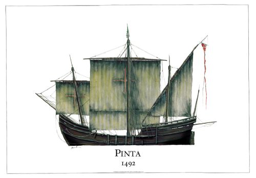 Columbus Ship Print Pinta 1492 by Tony Fernandes